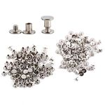 100pcs Leather Rivets Nickel Binding Chicago Screws Nail Rivets Brass for Photo Album Leather Craft M5x6mm