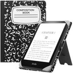 HGWALP Universal Case for 6" eReaders, Folio Leather Stand Cover with Handstrap Compatible with All 6 inch Paperwhite/Paperwhite/Kobo/Tolino/Pocketook/E-Book Reader-Composition Book