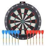 ONE80 Soft tip Dartboard – 18” Safety Plastic Board with 12 Soft tip Darts and Extra 20 Soft Tips, mounting Kits Also Included