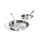 All-Clad D3 3-Ply Stainless Steel Fry Pan Set 2 Piece, 8, 10, Inch Induction Oven Broiler Safe 600F Pots and Pans, Cookware Silver