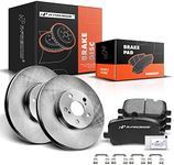 A-Premium 10.83 inch(275mm) Front Vented Disc Brake Rotors + Ceramic Pads Kit Compatible with Select Pontiac and Toyota Models - Corolla 2003-2008, Matrix 2003-2008, Vibe 2003-2008, 1.8L, 6-PC Set