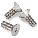 Bolt Dropper M10 Countersunk Bolts - Hexagon Head Cap Screws - A2 Stainless Steel Head Lag Screw - High Tensile Hex Socket Lag Bolts - Safe and Easy to Use for DIY and Professionals - Set of 50