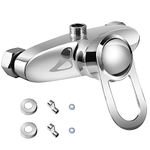 Bath Shower Mixer Tap, Thermostatic Wall Mounted Shower Faucet Manual Shower Mixer Valve Monobloc Single Lever Control Switch for Exposed Installation G1/2