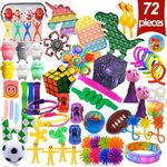 72 Pcs Sensory Fidget Toys Set for Children - Stress Relief, Educational & Therapy Toys - Ideal for Kids with Autism - Sensory & Fidget Toys Collection