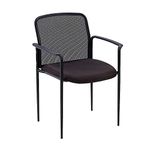 Lorell Reception Side Guest Chair -Black Seat -Mesh -Steel -23.8-Inch x23.5-Inch x33-Inch Overall Dimension