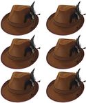 Adult Deluxe Oktoberfest German Alpine Tyrolean Hat, (Pack of 6), Brown, One Size