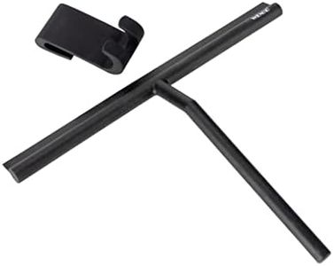 WENKO Raclette de Salle de Bain Mola XXL | Raclette à Surface Extra Large pour cabines de Douche | Miroirs et carrelages | INOX enrobé de Silicone | Crochet pour parois de Douche | 32x30x4,5cm | Noir