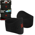 Laceeze - Black Band Original Fits Cleats Size 1-7 US Keeps Shoe Laces Tied During All Sport Activities, Soccer, Baseball, Lacrosse, Basketball. Made From Silicone With Ribbed Technology