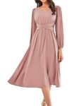 GRACE KARIN Women Ruffled Sleeve V Neck Dress Party Wedding Dress Semi Formal Business Dress Gray Pink XXL