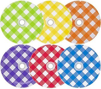 Southern Homewares Gingham Checkered Pattern Mason Jar Lids with Hole For Straws Gift or Party Favor Set 6