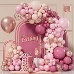 Dusty Rose Balloon Arch Kit, 152pcs Pink Balloon Garland Kit Rose Gold Hot Pink Pastel Pink Pastel Orange Dusty Pink Balloons Confetti Balloon for Wedding Birthday Party Bridal Shower Decorations