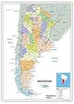 Political Map of Argentina - Size A0-84.1 x 118.9cm - Paper Laminated