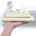 URAQT Chamois Leathers For Cars, 2 Pack Super Absorbent Natural Chamois Leather Cloth, Square 60 x 40cm/40 x 30cm Car Drying Towel, Car Shammy Leather Cleaning Cloths for Cars, Mirror, Window, Glass