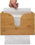 Bamboo Paper Towel Dispenser, Paper Towel Holder Wall Mount & Countertop for Kitchen and Restroom Decor - Holds Multifold Paper Towel, C Fold, Trifold Hand Tissue Napkins.