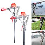 2 Packs Auto Spring Fishing Rod Holder Heavy Duty Stainless Steel Rod Stand 360 Degree Adjustable Fishing Rod Rack Stand
