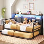 ANCTOR Daybed with Trundle, LED Lig