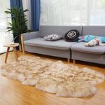 Altlue Real Genuine Large Sheepskin Rugs Large Fur Rug Quad Big Sheep Skin Rug Large Sheepskin Throw Rug Wool Rug Fur Throw Rug Fur Area Rugs Furry Rugs Soft Fluffy Rugs for Bedroom Livingroom