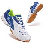 AOLEXWU Tennis Shoes Lightweight Pickleball All Court Shoes Indoor Outdoor Badminton Sneaker with Arch Support Court Training, Blue, 12