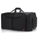 100L Trave Duffle Bag for Men, Foldable Large Duffle Bag for Travel with Shoe Compartment, Gym Overnight Weekender Bag for Men Women, Waterproof & Tear-Resistant, Black