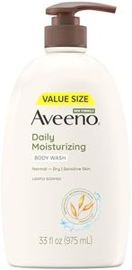 Aveeno Daily Moisturizing Body Wash with Soothing Oat, Creamy Shower Gel, Soap-Free and Dye-Free, Light Fragrance for Sensitive skin , 33 fl. Oz,975 ml