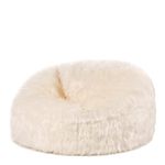 icon Faux Fur Bean Bag Chair, Luxury Fluffy Bean Bags Adult, Large Bean Bags with Filling Included, Living Room Bean Bags (Cream, Bean Bag)