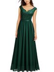 Miusol Women's Classy Deep V Neck Formal Evening Party Maxi Dress, Dark Green, X-Large