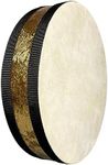 TAOSKNE 10'' Wooden Sheepskin Ocean Drum, Musical Healing Instrument, Orff Percussion, Simulates the Sound of Ocean Waves, For Meditative Recreation, Yoga Meditation, Stress Relief and Relaxation