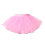 FEESHOW Children Girls Ballet Tulle Dance Skirt Elastic Waist 4 Layers Skirt Girls Tutu Skirt Ballerina Dancewear Costume Pink 11-16 Years