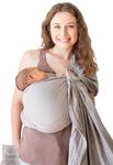 Baby Wrap Carrier Ring Sling-Luxury Extra Soft Turkish Cotton Muslin Grey-for Newborns, Infants and Toddlers-Perfect Baby Shower Gift