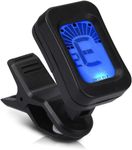 Powerpak GT-25 Clip On Guitar Tuner - Battery Powered Digital Tuner for Acoustic Guitars, Ukulele, Violin, Bass and Other Musical Instruments