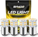 BANGO 1157 LED Bulb, 10-30V Super Bright 2057 2357 7528 BAY15D LED Replacement Bulbs for Front Rear Turn Signal Lights and Tail Brake Lights, Amber Yellow (Pack of 4)