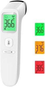 Fieberthermometer für Babys Kinder Erwachsene, Kontaktloses Stirnthermometer, Digitales Infrarot Thermometer mit sofortigen genauen Messwerten, Fieberalarm, LCD-Anzeige und 35 Speicherabruf (Weiß)