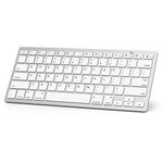 OMOTON Ultra-Slim Wireless Bluetooth Keyboard for iPad Pro 11/12.9, iPad Air 5/4 10.9 Inch, iPad 10th/ 9th/ 8th/ 7th Generation 10.2 inch, iPad 9.7, iPad Mini, All Phones, White