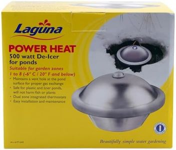 Laguna PowerHeat 500-Watt Pond Heater for Outdoor Ponds with Fish – Thermostat-Controlled De-Icer, Safe for Plastic & Liner Ponds, Stainless Steel, 22 ft Cord