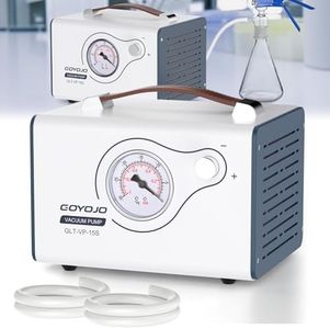 Oilless Vacuum Pump, 15L/Min With Dual Pressure, Lab Liquid Vacuum Filtration Fractionation, Adjustment Flow Portable Quiet Diaphragm Pressure Pump Equipped 2 Rubber Hoses, For Silicone Mold And Epoxy