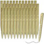 Teling 36 Pcs Small Ballpoint Pen Mini Pens Bulk 4 Inch Short Small Pens Tiny Pen Ink Ballpoint Pens for Notebook Notepads School Office(Gold)