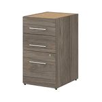 Bush Business Furniture Office 500 3 Drawer File Cabinet - Assembled, 16W, Modern Hickory