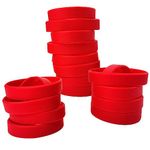 LVNRIDS 50 pcs Silicone Elastic Wristbands Blank Rubber Wrist bands Bracelets for School Sport Party Red