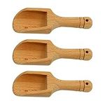 Set of 3 Mini Wooden Salt Spoons - Natural Scoops for Bath Salts, Candy, Honey, Spices, Sugar & Tea Powder by Jagowa