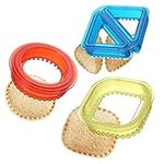 Sandwich Cutter, 3 Set Sandwich Cutter and Sealer, Uncrustables Sandwich Cutter for Kids, Boys, Girls, Lunch, Bento Box Accessories (3 Colors）