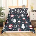 Erosebridal Santa Claus Bedding Set Happy New Year Gifts Duvet Cover for Boys Girls Kids Christmas Decor Comforter Cover Xmas Themed Bedspread Cover 3 Piece Merry Christmas Bedding Full Size