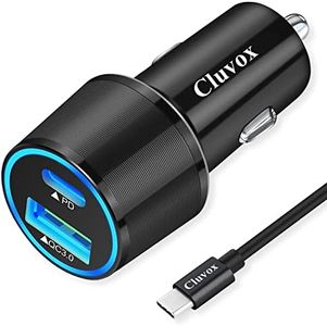 Rapid Type C Car Charger, Compatible for Google Pixel 9 Pro XL/8/7/6/5a/4, iPhone 16/15 Plus/Pro/Max, Samsung Galaxy S24/S23 Fast USB C PD Car Charger with 3ft Cable, 20W Power Delivery Car Adapter