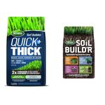 Scotts Turf Builder Quick + Thick Grass Seed (Sun Shade) 4kg (12655A) & Soil Build'R Spreadable Top Dress for Lawns 4.2kg (122m² Coverage)