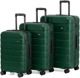 Coolife Luggage Set, Lightweight Durable Hardshell, 3 piece, Reed Green
