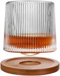 WICHBEEN Crystal Whiskey glasses,Rotatable -10 Oz old fashioned whiskey glasses,bar whiskey glasses,style glassware for bourbon,perfect Idea for scotch lovers,glasses for scotch, rum glasses,Vertical