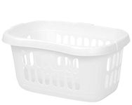 High Grade Plastic Hipster Laundry Baskets Washing Clothes Linen Storage Bin Tidy (Ice White)