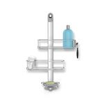 simplehuman BT1098 Medium Adjustable Shower Caddy, Hanging Bathroom Shelf Storage Organiser, Suction Cups, No Drilling, Rustproof, Adjustable Shelves, Storage Hooks, Quick-Dry Soap Dish