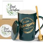 Thank You Gifts for Women Men, Birthday Appreciation Inspirational Presents for Coworkers Friend Boss Employee Teacher Nurse, Sometimes You Forget You're Awesome Coffee Mug Cup, Green