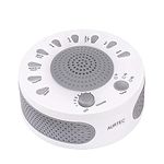 Sleep White Noise Machine, 9 Soothing Natural Sounds Therapy for Insomnia, Sleeping Trouble, Seniors, Office Break etc.Rest Easily with Timer Options, USB or Battery Powered-White