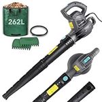 Leaf Blower Set by Bluemars - Powerful 3000W, 8m Corded Garden Blower with Garden Leaf Grabbers & Heavy Duty Garden Waste Bags with Handles (262L)